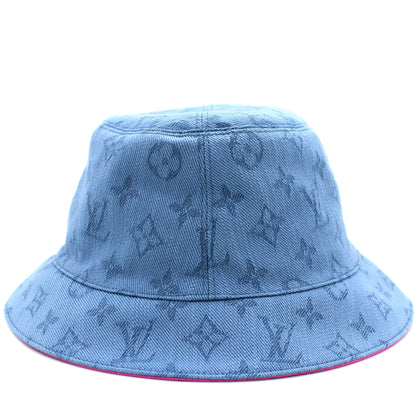 Louis-vuitton Monogram Essential Blue Bucket Hat