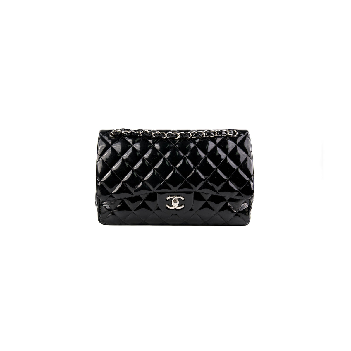 Chanel Jumbo Flap Patent Black