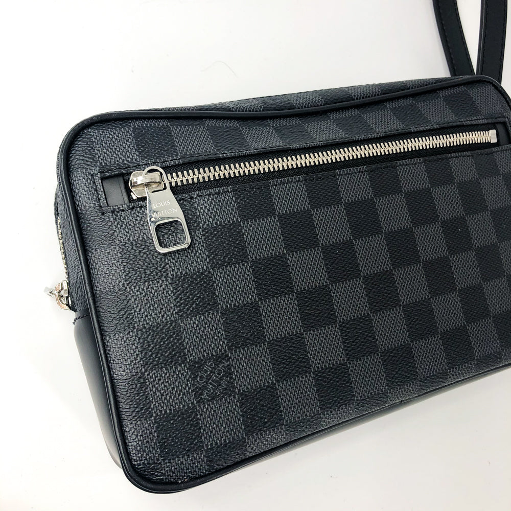 Louis-Vuitton Kasai Clutch Damier Graphite Leather Men's
