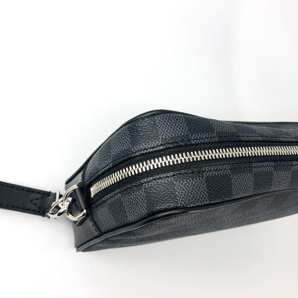 Louis-Vuitton Kasai Clutch Damier Graphite Leather Men's