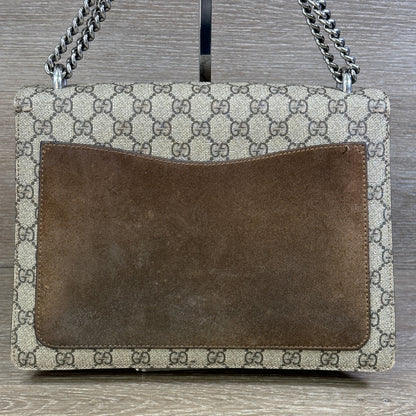 Gucci GG Supreme Monogram Medium Dionysus Shoulder Bag Taupe