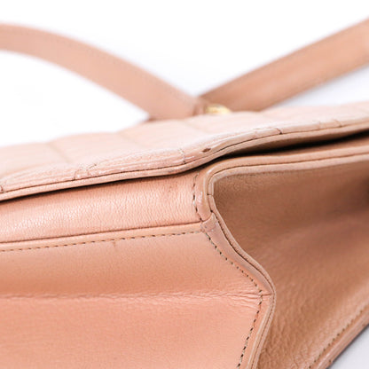 Rita Beige Top Handle Quilted Bag Crossbody