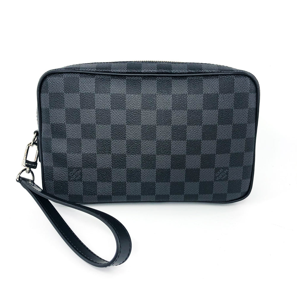 Louis-Vuitton Kasai Clutch Damier Graphite Leather Men's