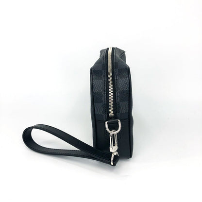 Louis-Vuitton Kasai Clutch Damier Graphite Leather Men's