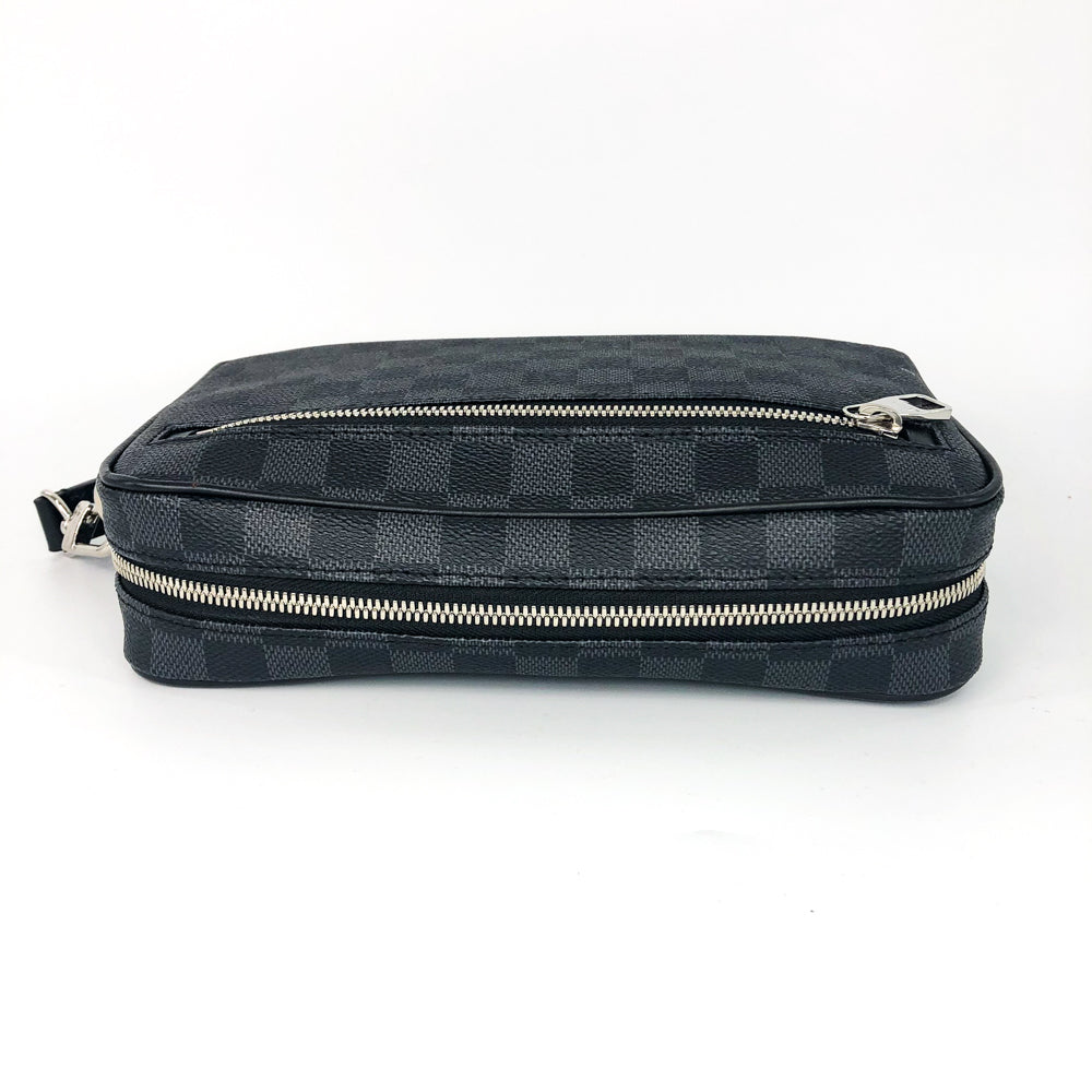 Louis-Vuitton Kasai Clutch Damier Graphite Leather Men's