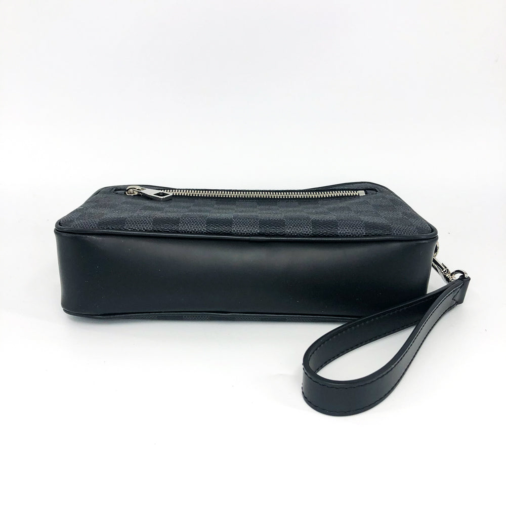 Louis-Vuitton Kasai Clutch Damier Graphite Leather Men's