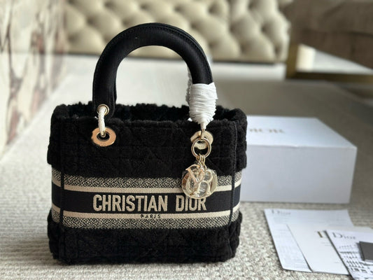 DR472 Medium Lady Dior Bag /  9.5 x 8.5 x 4.5 inches