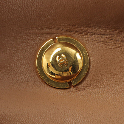 Chanel Around 1990 Made Square Cc Mark Push Lock Shoulder Bag Amber
