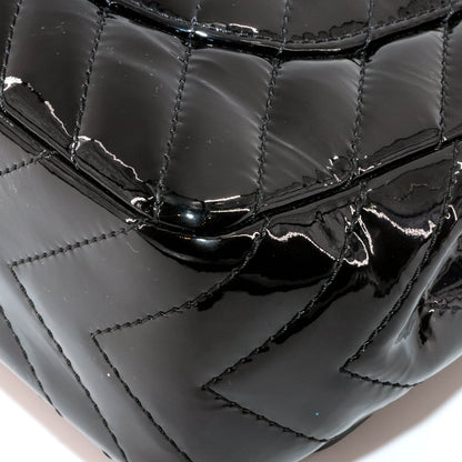 Classic Jumbo in Chevron Patent Leather with SWH Black