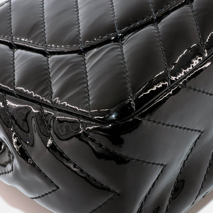 Classic Jumbo in Chevron Patent Leather with SWH Black