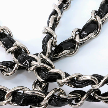 Classic Jumbo in Chevron Patent Leather with SWH Black