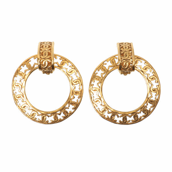 Chanel 1990 Made Coco Mark Hoop Earrings