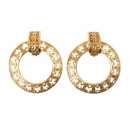 Chanel 1990 Made Coco Mark Hoop Earrings