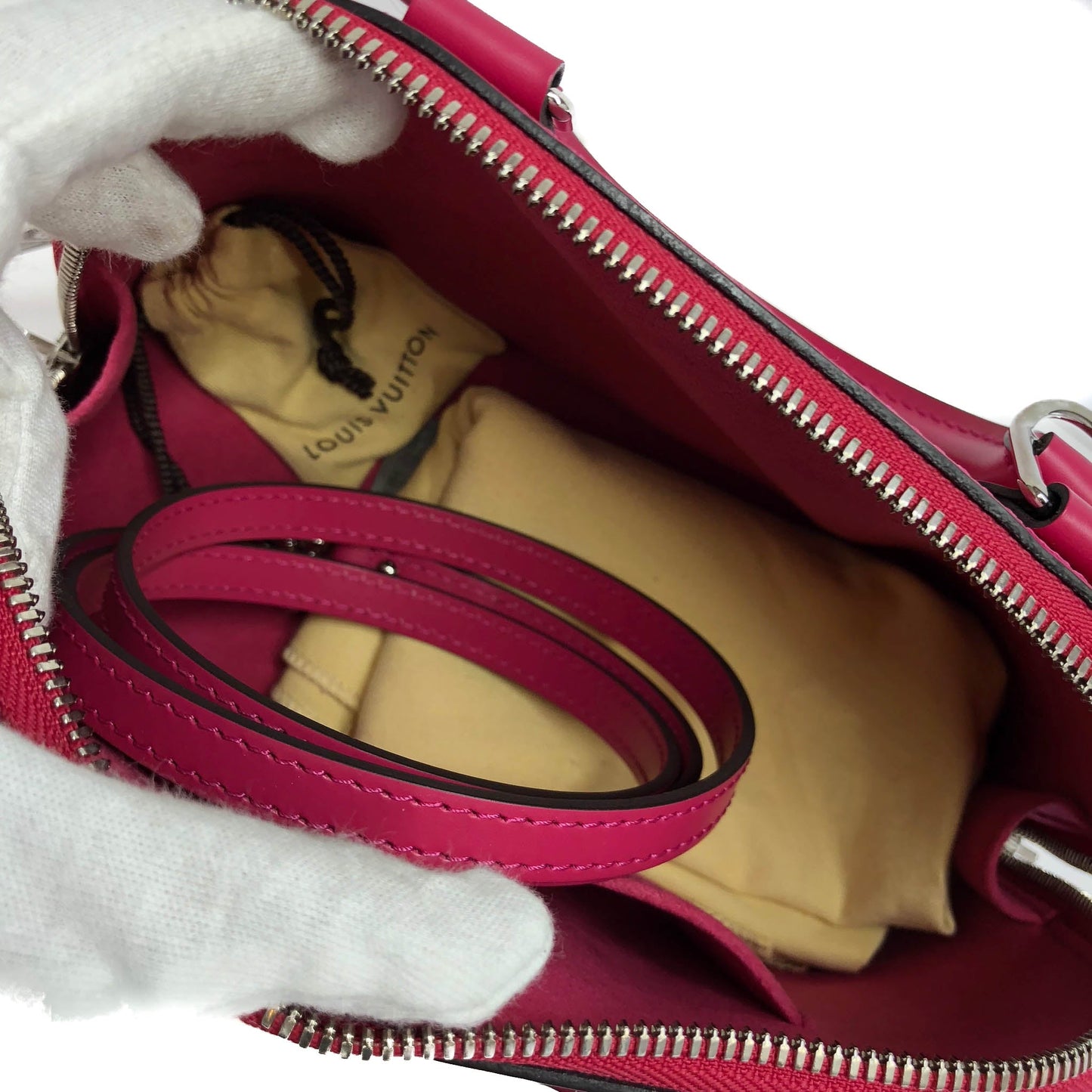 Louis-Vuitton Alma BB Epi Leather Deep Pink