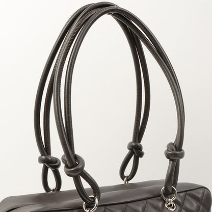 Chanel Around 2007 Made Cambon Boston Bag Dark Brown