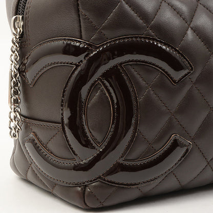 Chanel Around 2007 Made Cambon Boston Bag Dark Brown