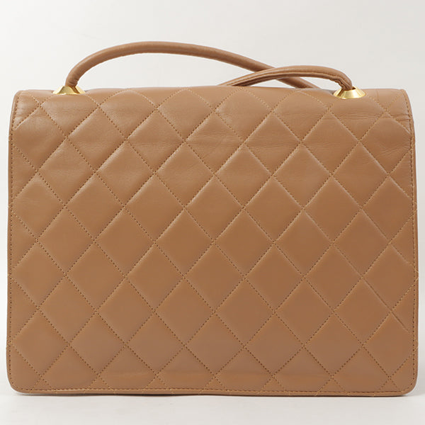 Chanel Around 1990 Made Square Cc Mark Push Lock Shoulder Bag Amber