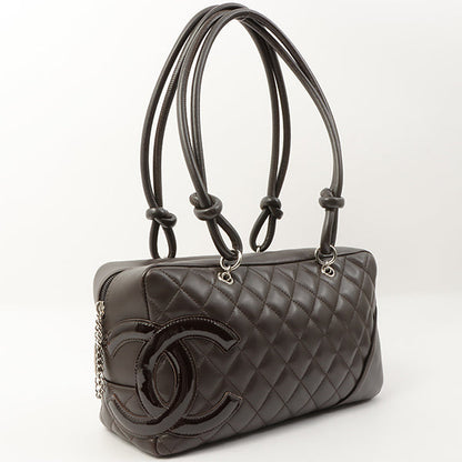 Chanel Around 2007 Made Cambon Boston Bag Dark Brown