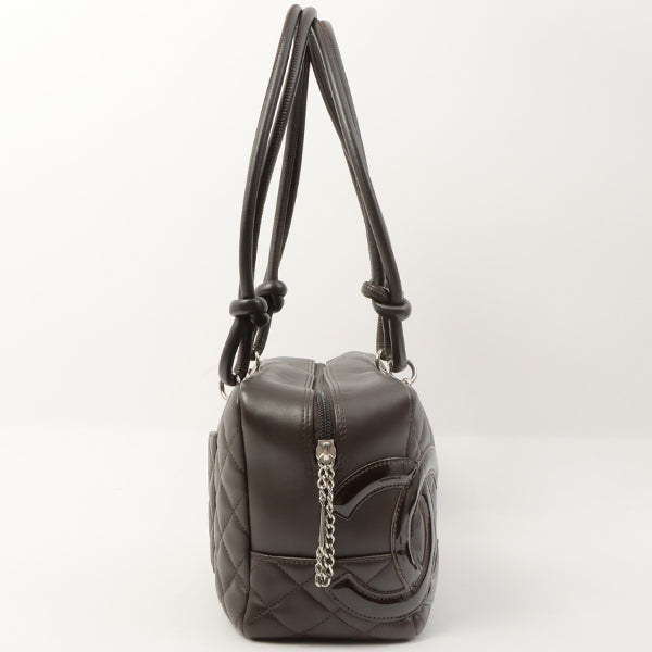 Chanel Around 2007 Made Cambon Boston Bag Dark Brown