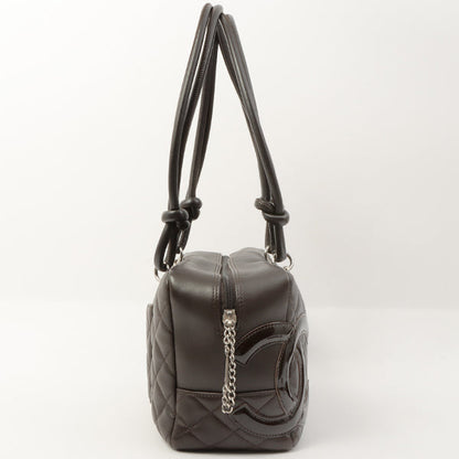 Chanel Around 2007 Made Cambon Boston Bag Dark Brown