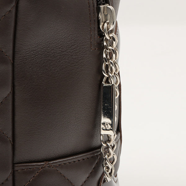 Chanel Around 2007 Made Cambon Boston Bag Dark Brown