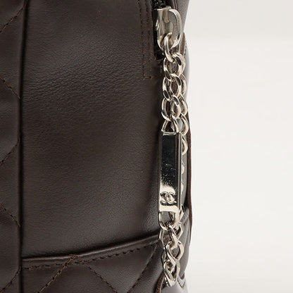 Chanel Around 2007 Made Cambon Boston Bag Dark Brown