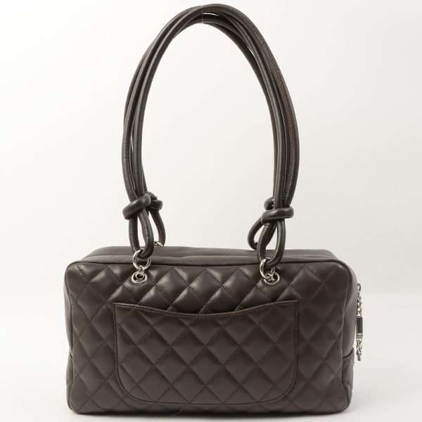Chanel Around 2007 Made Cambon Boston Bag Dark Brown