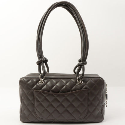 Chanel Around 2007 Made Cambon Boston Bag Dark Brown