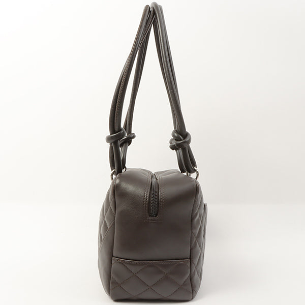 Chanel Around 2007 Made Cambon Boston Bag Dark Brown