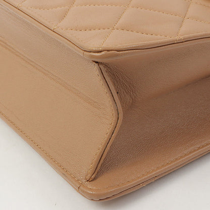 Chanel Around 1990 Made Square Cc Mark Push Lock Shoulder Bag Amber