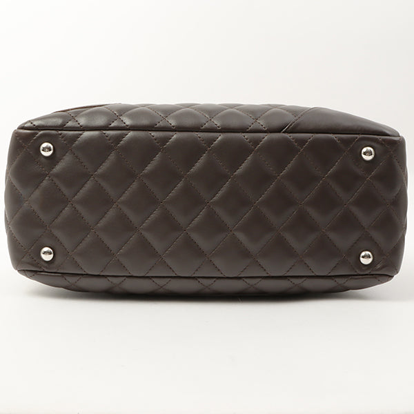 Chanel Around 2007 Made Cambon Boston Bag Dark Brown