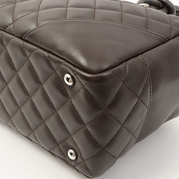 Chanel Around 2007 Made Cambon Boston Bag Dark Brown