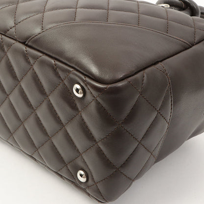 Chanel Around 2007 Made Cambon Boston Bag Dark Brown