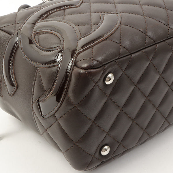 Chanel Around 2007 Made Cambon Boston Bag Dark Brown