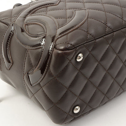Chanel Around 2007 Made Cambon Boston Bag Dark Brown