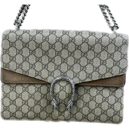 Gucci GG Supreme Monogram Medium Dionysus Shoulder Bag Taupe