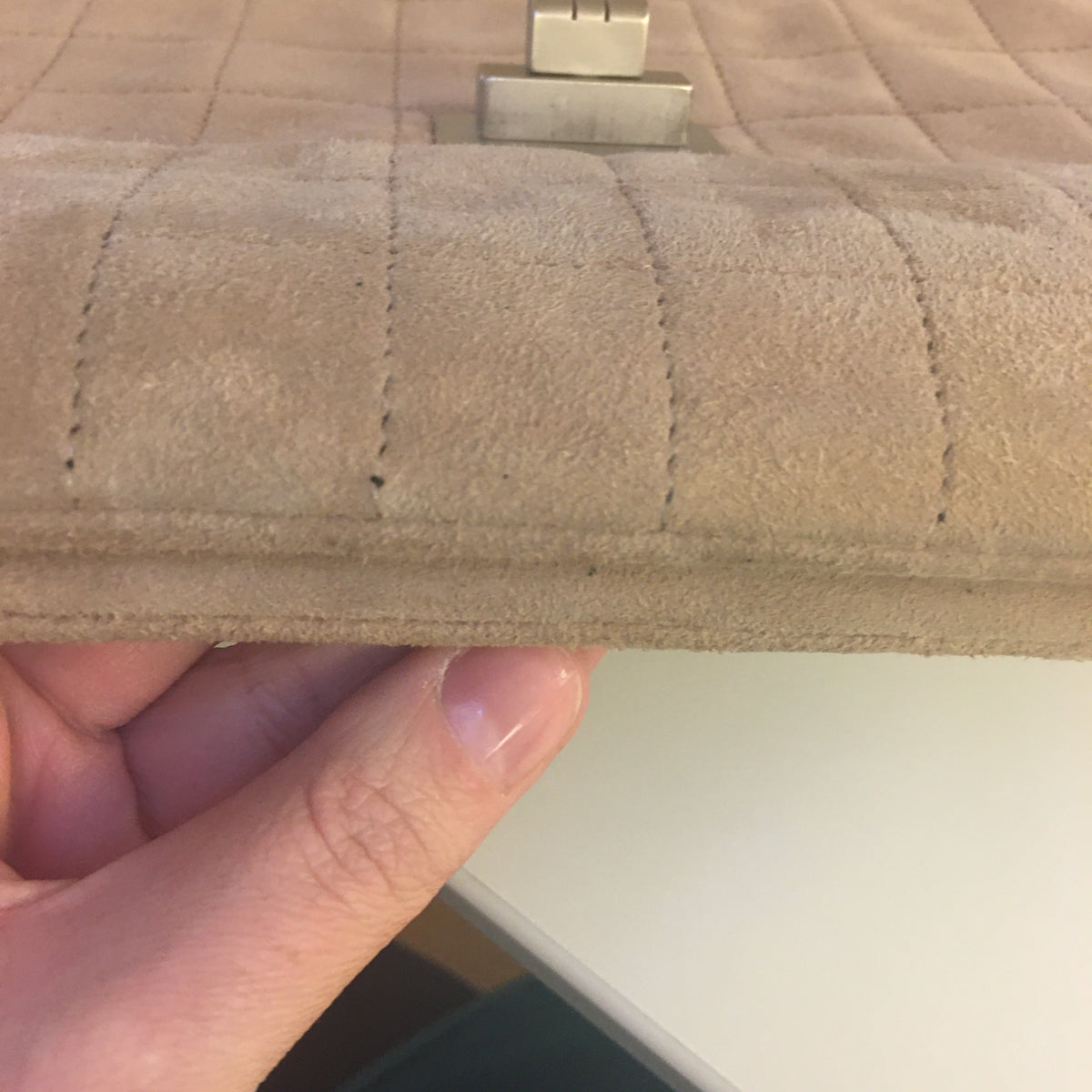 CHANEL 2.55 Shoulder Bag in Beige Suede