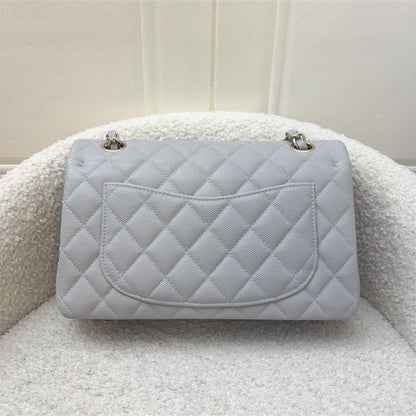 Chanel Small Classic Flap CF in 21A Dove Grey Caviar and LGHW
