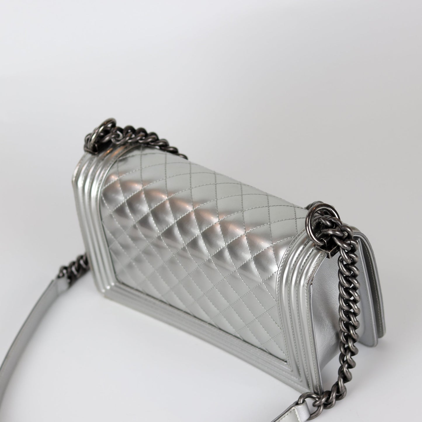 Old Medium Boy in Silver Patent Leather with RHW