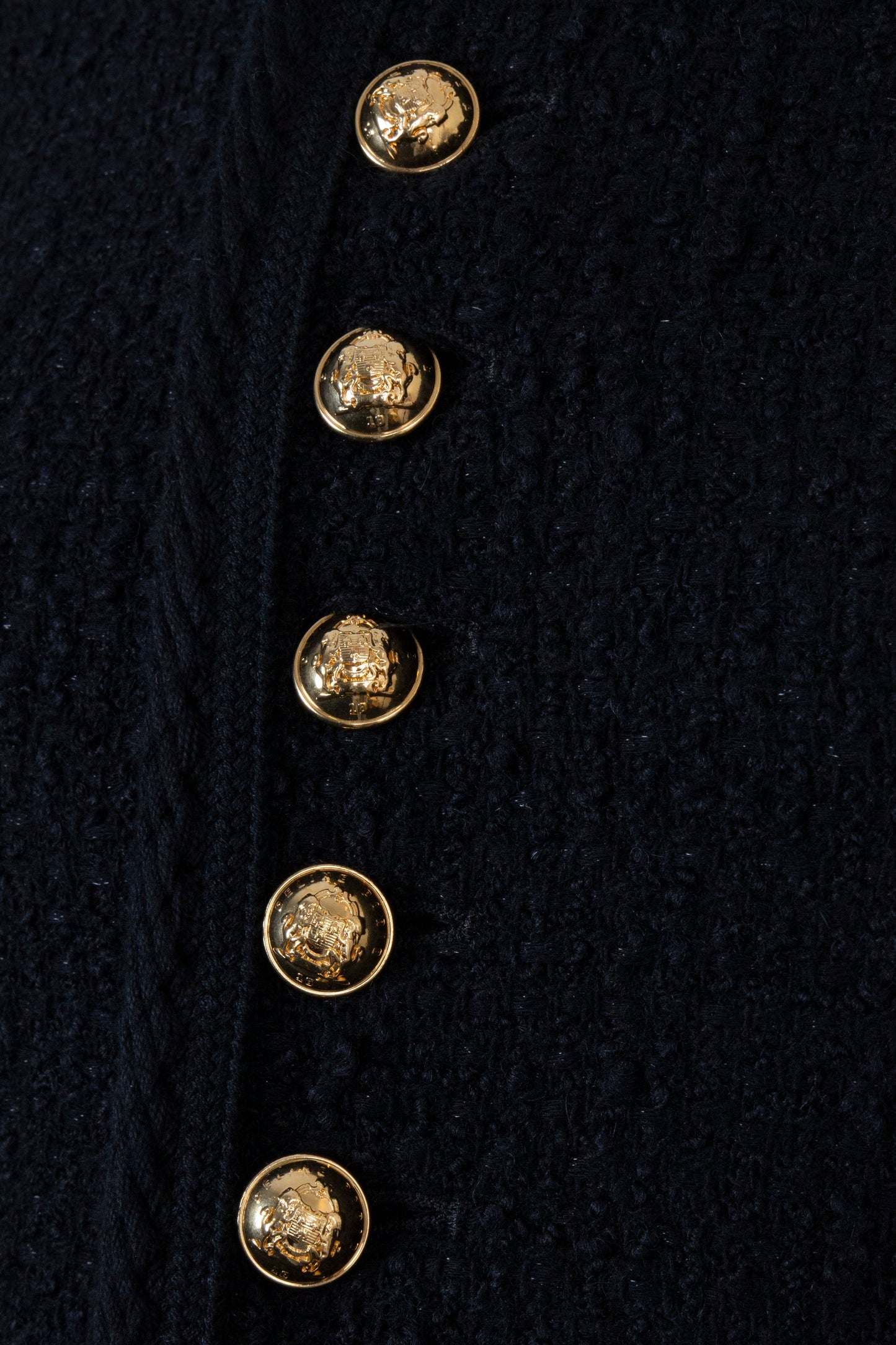 CELINE Half Buttoned Boucle Jacket Black