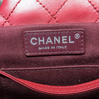 Quilted Backpack in Deep Red