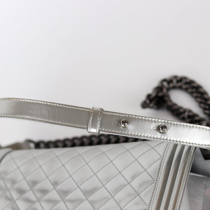 Old Medium Boy in Silver Patent Leather with RHW