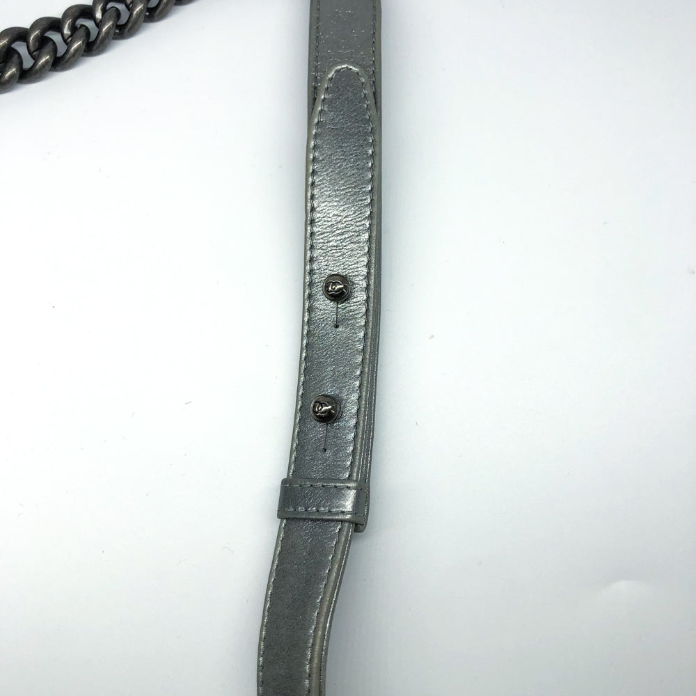 Silver Lambskin Boy Old Medium With Ruthenium Hardware