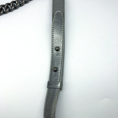 Silver Lambskin Boy Old Medium With Ruthenium Hardware