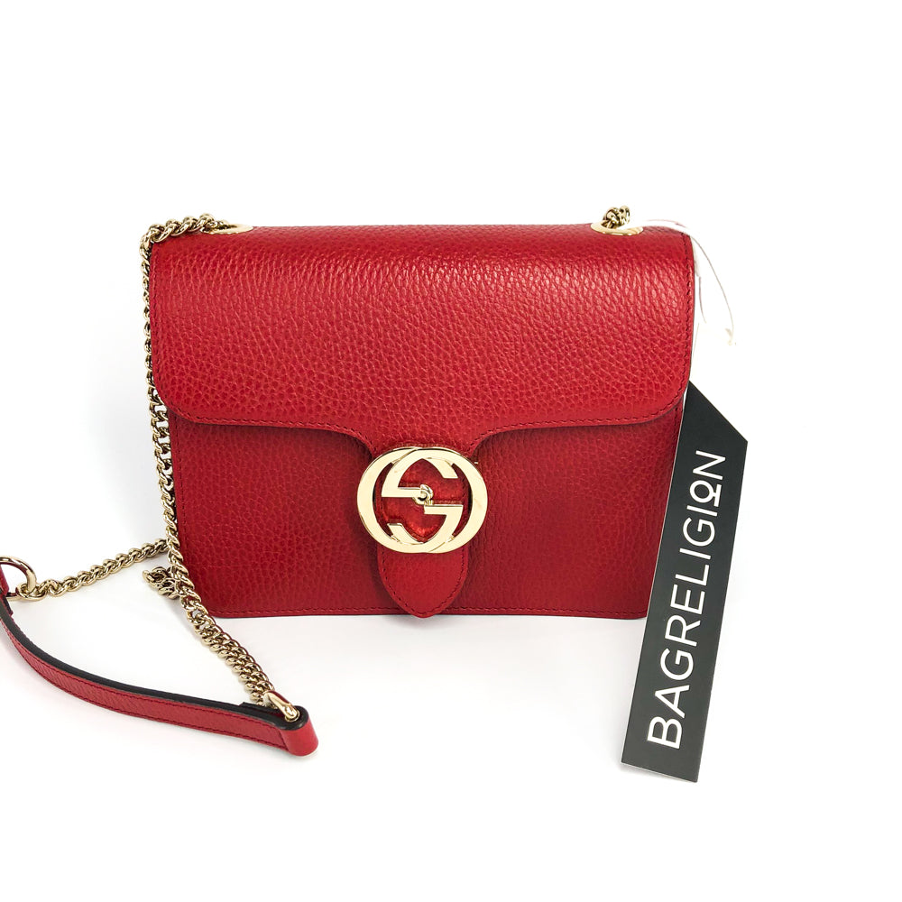 Gucci Interlocking GG Calfskin Leather Crossbody Bag with GHW