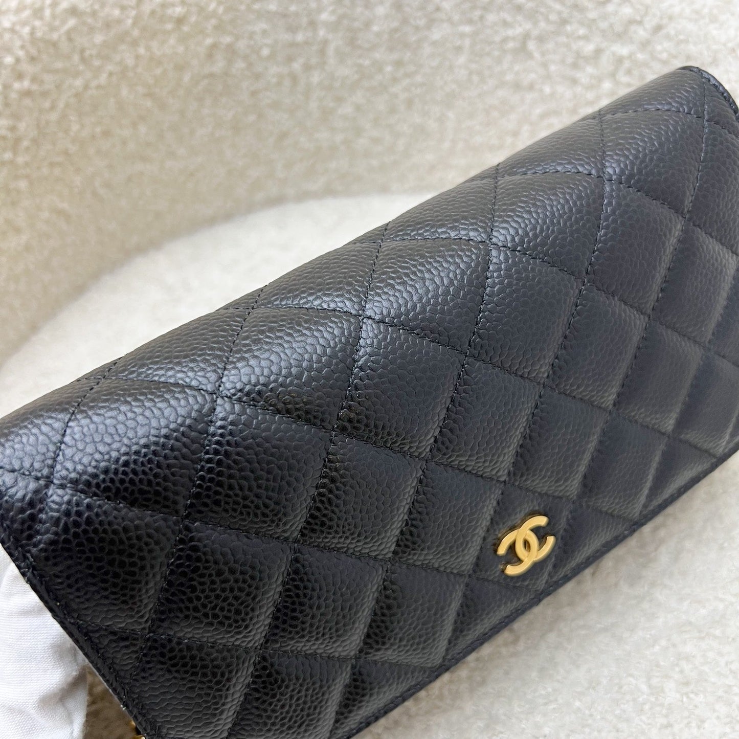 Chanel Classic Wallet on Chain WOC in Black Caviar and GHW