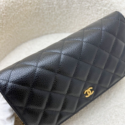 Chanel Classic Wallet on Chain WOC in Black Caviar and GHW