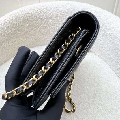 Chanel Classic Wallet on Chain WOC in Black Caviar and GHW