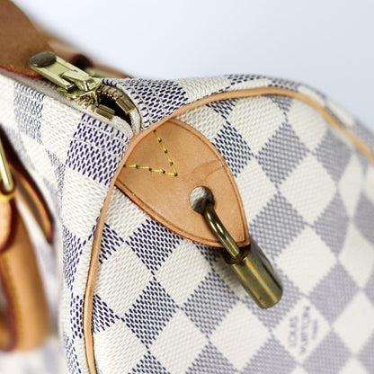 Louis-Vuitton Speedy 25 Damier Azur Canvas Handbag