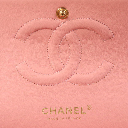 CHANEL Around 2004 Made Caviar Skin Classic Flap Chain Bag 25Cm Pink